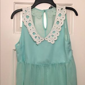 Mint Sleeveless Blouse